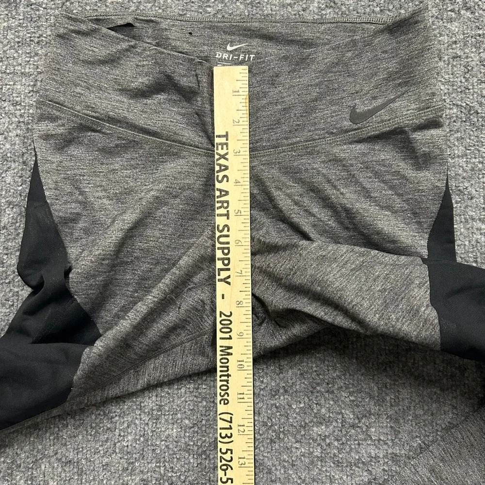 Nike Leggings Womens Size M Grey Dri-Fit Cropped Colorblock Athletic Workout